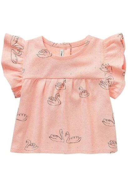 Sproet & Sproet baby ruffle top blush pink | shirt
