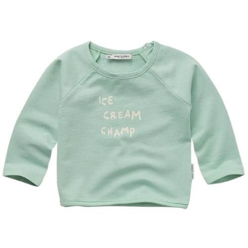 Sproet & Sproet baby raglan sweatshirt green silt green | shirt-1