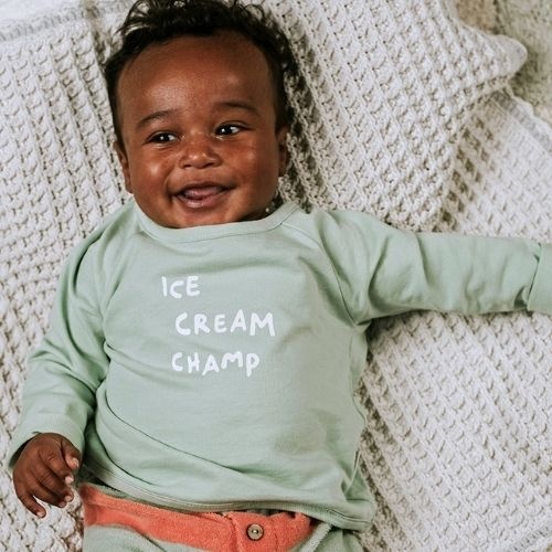 Sproet & Sproet baby raglan sweatshirt green silt green | shirt-2