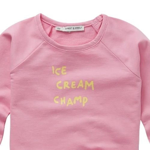 Sproet & Sproet baby raglan sweatshirt pink podium pink | trui-2