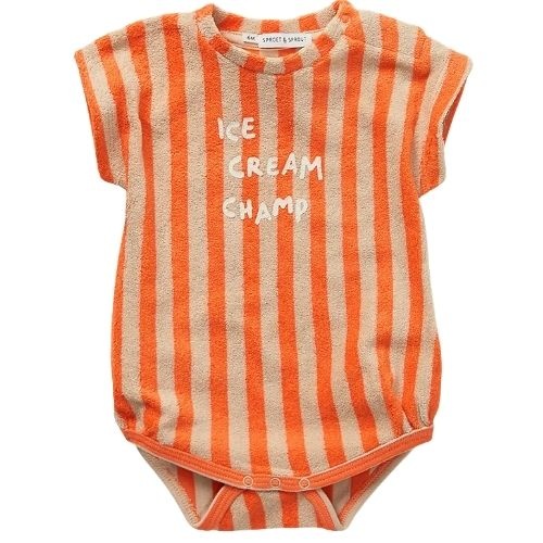 Sproet & Sproet loose romper stripes sesame | babypakje-1