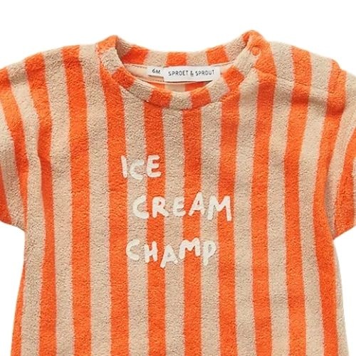 Sproet & Sproet loose romper stripes sesame | babypakje-3