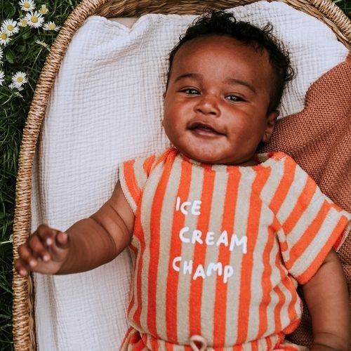 Sproet & Sproet loose romper stripes sesame | babypakje-2