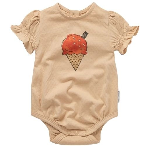 Sproet & Sproet romper balloon sleeve sand sand | babypakje-1