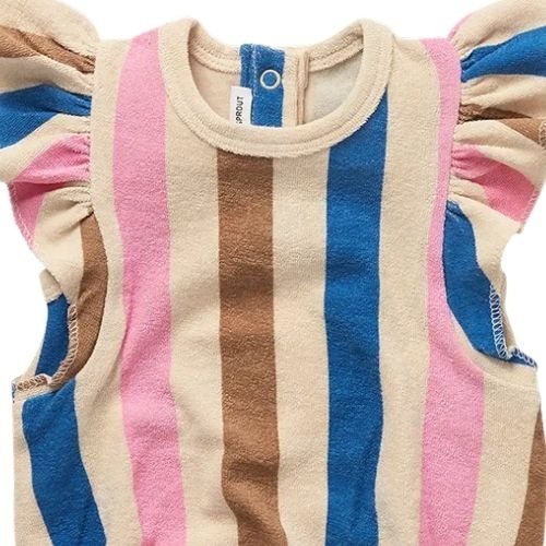 Sproet & Sproet romper ruffle multi stripes sesame | babypakje-3