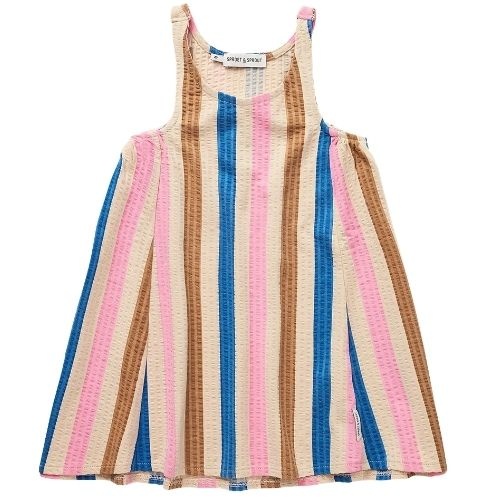 Sproet & Sproet loose dress striped sesame | jurk-1