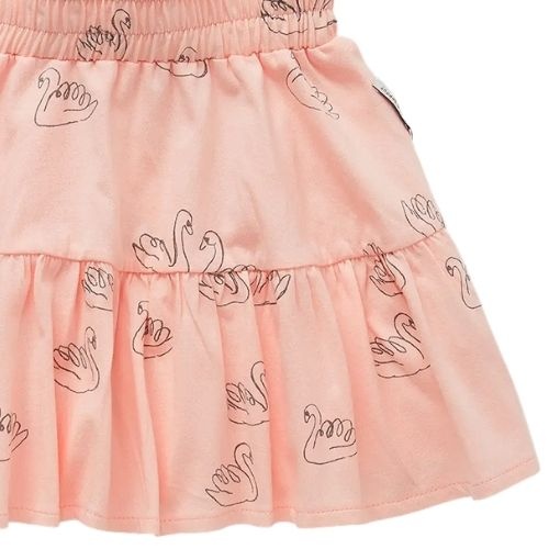 Sproet & Sproet smock skirt swan print blush pink | rok-4