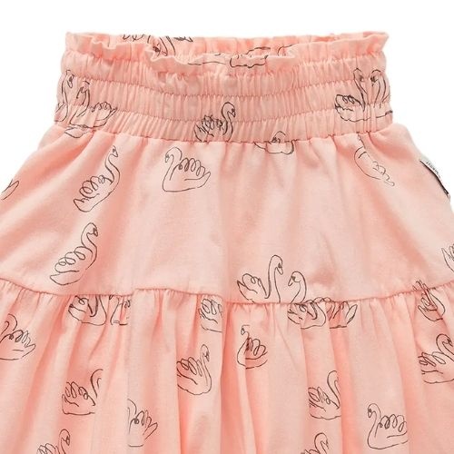 Sproet & Sproet smock skirt swan print blush pink | rok-3