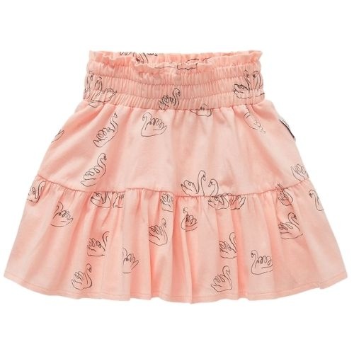Sproet & Sproet smock skirt swan print blush pink | rok-1