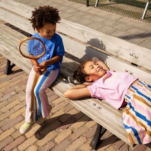 Sproet & Sproet paperbag skirt stripes sesame | rok-3