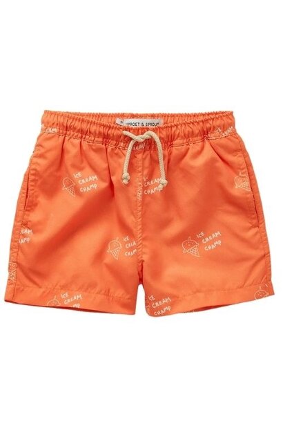 Sproet & Sproet swim shorts ice cream print orange sprint | zwembroek