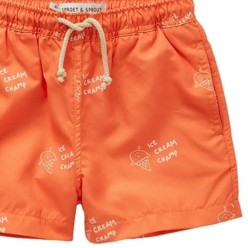 Sproet & Sproet swim shorts ice cream print orange sprint | zwembroek-3