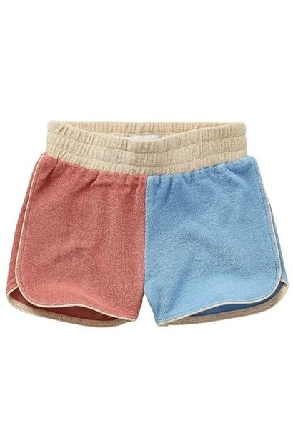 Sproet & Sproet terry sport shorts colourblock rose dawn | korte broek