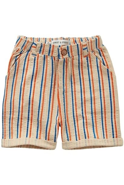 Sproet & Sproet chino short small stripes sesame | korte broek