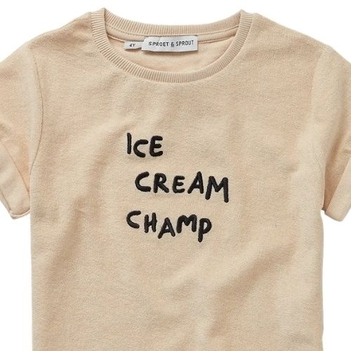 Sproet & Sproet terry t-shirt ice cream champ sesame | shirt-5