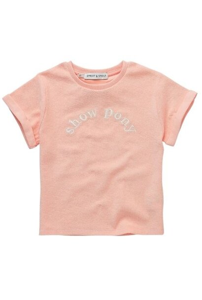 Sproet & Sproet terry t-shirt show pony blush pink | shirt