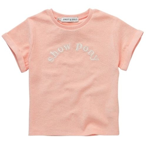 Sproet & Sproet terry t-shirt show pony blush pink | shirt-1
