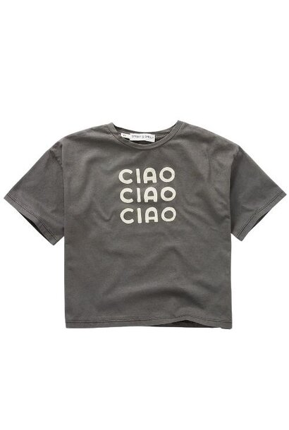 Sproet & Sproet t-shirt ciao washed black | shirt