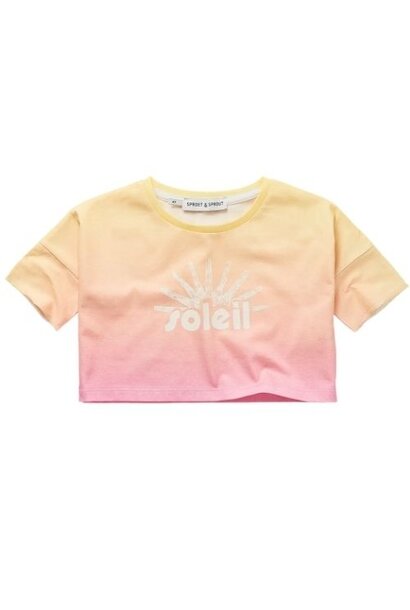 Sproet & Sproet cropped t-shirt rainbow dye podium pink | shirt