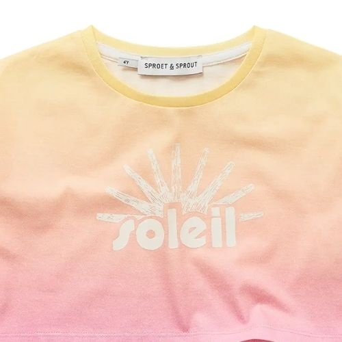 Sproet & Sproet cropped t-shirt rainbow dye podium pink | shirt-4