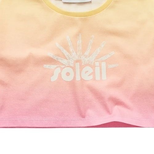 Sproet & Sproet cropped t-shirt rainbow dye podium pink | shirt-5