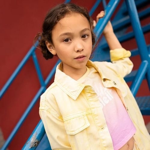 Sproet & Sproet cropped t-shirt rainbow dye podium pink | shirt-3