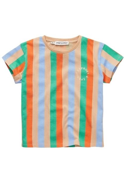 Sproet & Sproet t-shirt vertical stripes sand | shirt