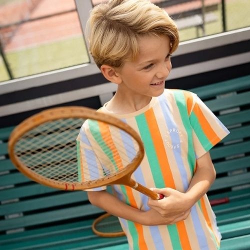 Sproet & Sproet t-shirt vertical stripes sand | shirt-2