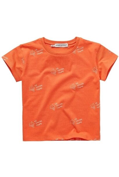 Sproet & Sproet t-shirt ice cream print orange orange sprint | shirt