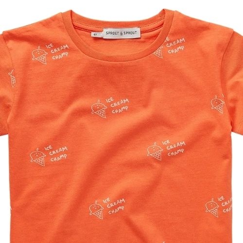 Sproet & Sproet t-shirt ice cream print orange orange sprint | shirt-4