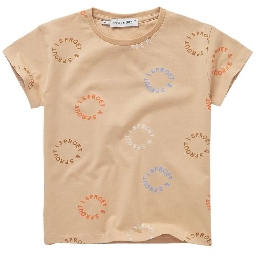 Sproet & Sproet t-shirt sproet print sand | shirt-1
