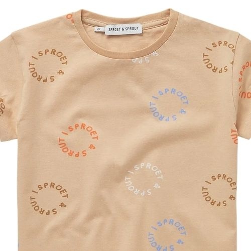 Sproet & Sproet t-shirt sproet print sand | shirt-4
