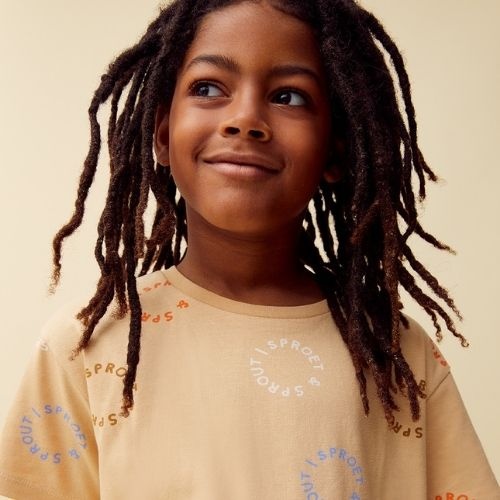 Sproet & Sproet t-shirt sproet print sand | shirt-2