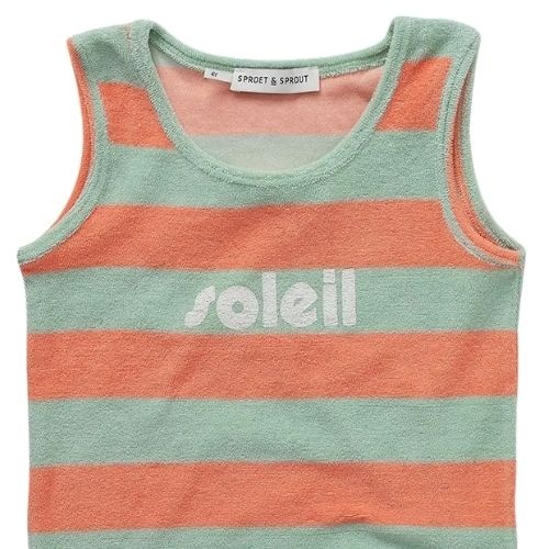 Sproet & Sproet tanktop boys stripes silt green | shirt-5