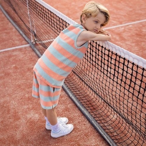 Sproet & Sproet tanktop boys stripes silt green | shirt-4