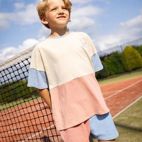 Sproet & Sproet t-shirt colourblock sesame | shirt-2