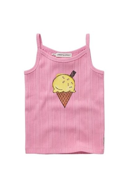 Sproet & Sproet girls spaghetti top ice cream podium pink | shirt