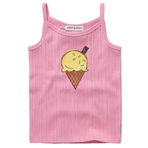 Sproet & Sproet girls spaghetti top ice cream podium pink | shirt-1