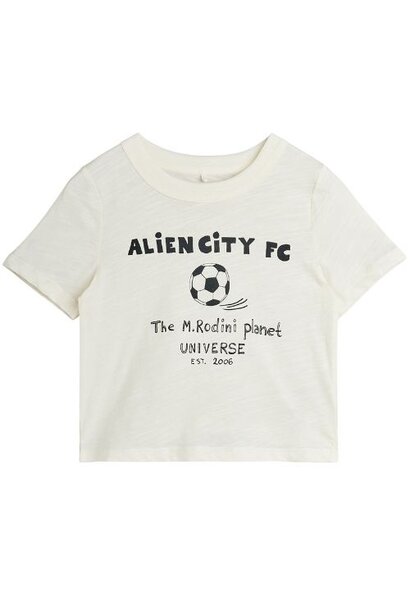Mini Rodini alien city fc sp ss tee off-white - tshirt