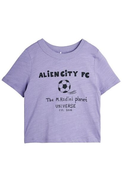 Mini Rodini alien city fc sp ss tee purple - tshirt