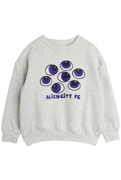 Mini Rodini eyes emb sweatshirt grey melange - trui