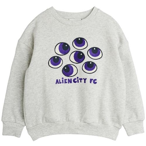 Mini Rodini eyes emb sweatshirt grey melange - trui-1