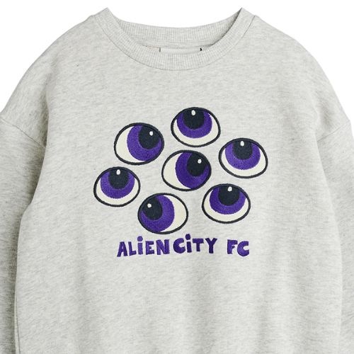 Mini Rodini eyes emb sweatshirt grey melange - trui-3