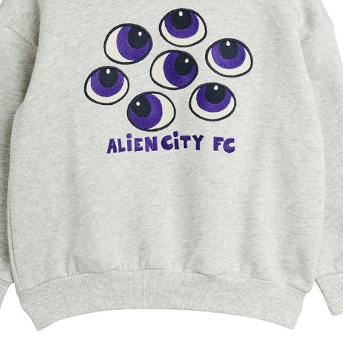 Mini Rodini eyes emb sweatshirt grey melange - trui-4