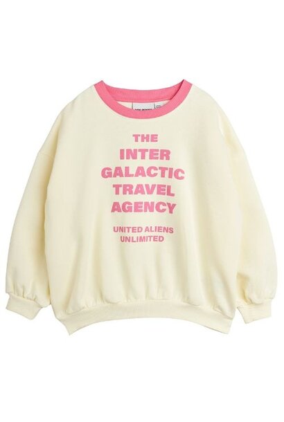 Mini Rodini travel agency sp contrast rib sweatshirt off-white - trui