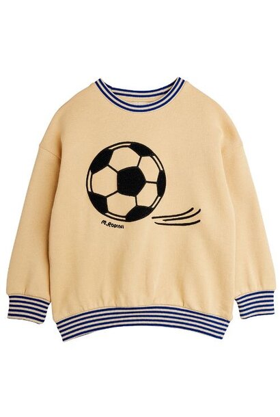 Mini Rodini football chenille sweatshirt beige - trui