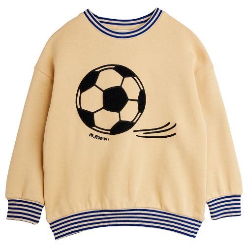 Mini Rodini football chenille sweatshirt beige - trui-1