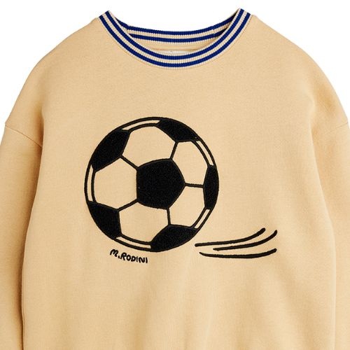 Mini Rodini football chenille sweatshirt beige - trui-2