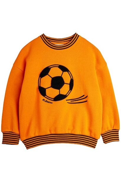 Mini Rodini football chenille sweatshirt orange - trui
