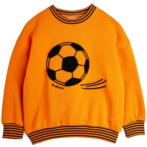Mini Rodini football chenille sweatshirt orange - trui-1